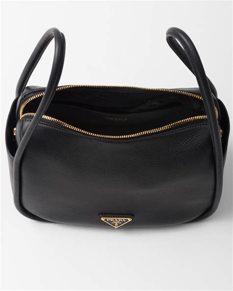 Prada Darling Leather Shoulder Bag in Gray .